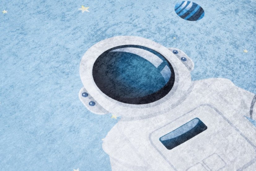 Kinderteppich mit dem Motiv von Astronauten und Planeten 