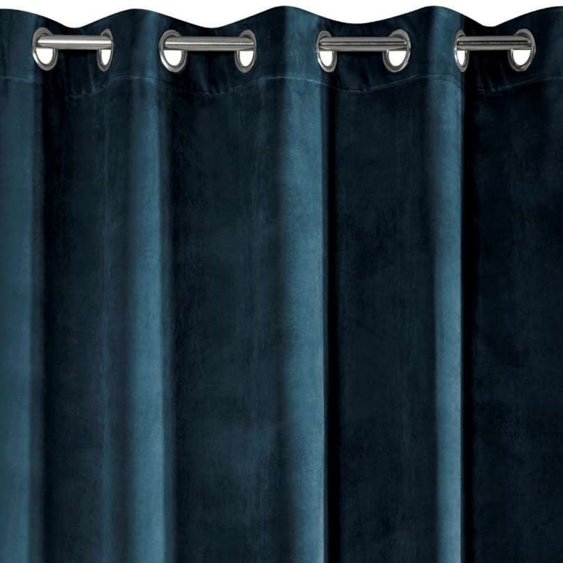 Závěs na okno v tmavě modré barvě sametový 140 x 250 cm