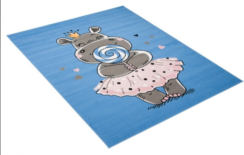 Teppich für Kinderzimmer mit einem Nilpferd