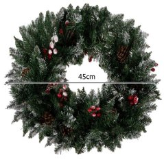 Weihnachtskranz mit Tannenzapfen und Eberesche 45 cm