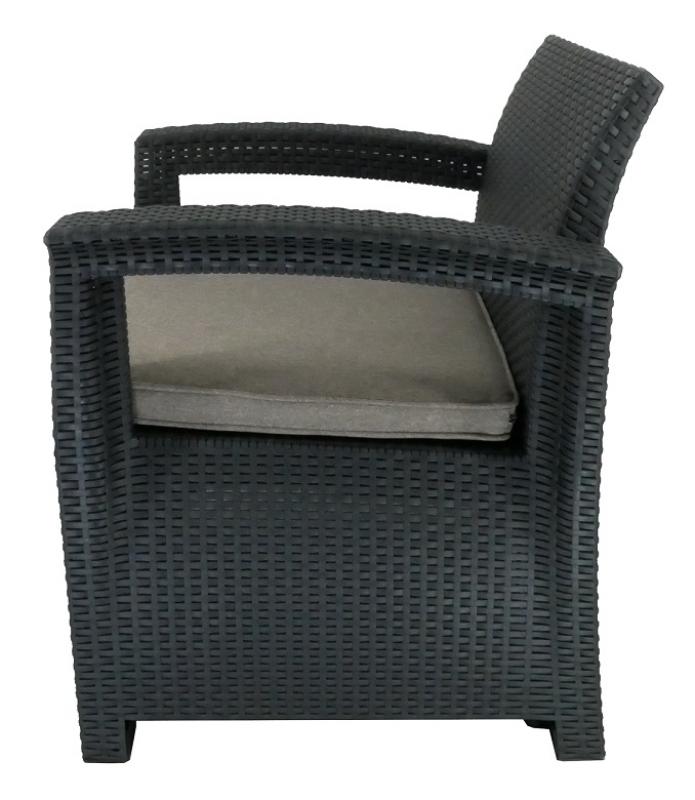 Súprava záhradného nábytku v antracitovej farbe