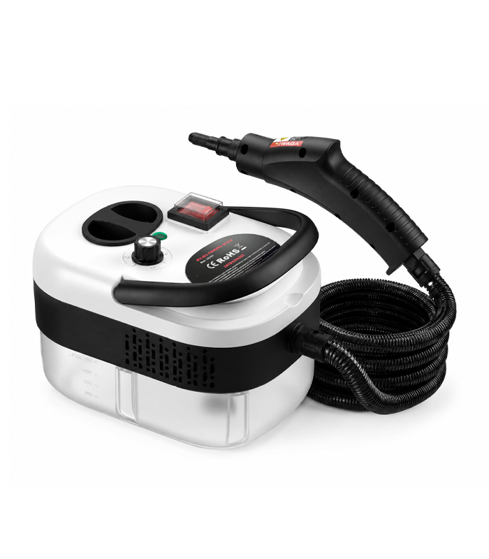 Aparat de curățat cu abur alb-negru de 2500 W pentru bucătărie, baie, geamuri și tapițerie, cu accesorii