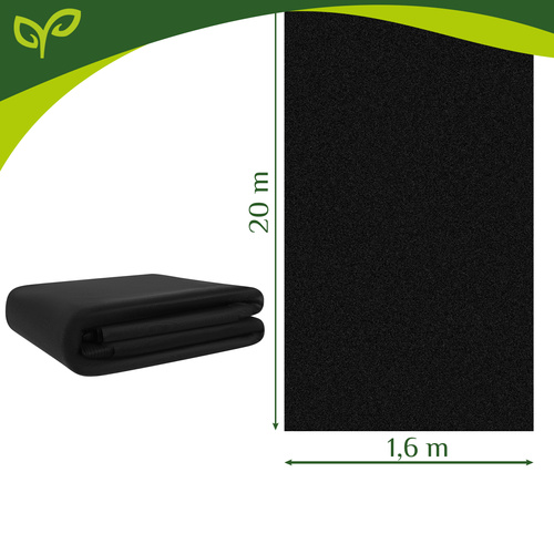 Černá agrotextilie proti plevelu 1,6 x 20 m 50 g/m²