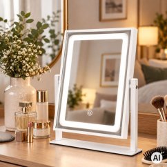 Hollywoodské LED kosmetické zrcátko na stůl s dotykovým ovládáním – 25 x 30 cm