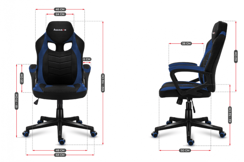 Kvalitní herní křeslo tmavě modré barvy FORCE 2.5