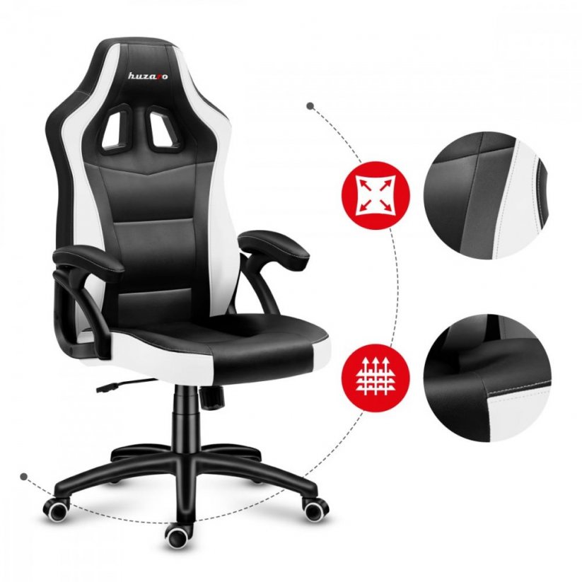 Висококачествен геймърски стол бяло FORCE 4.2
