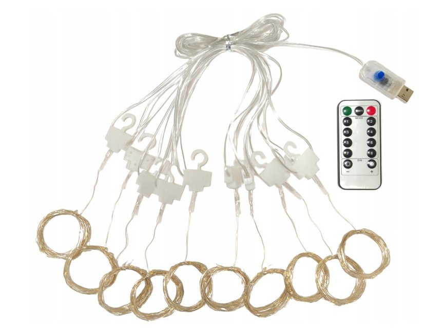 LED svjetlosna zavjesa 3x3 m - 300 LED dioda - toplo bijela - USB - uređenje interijera