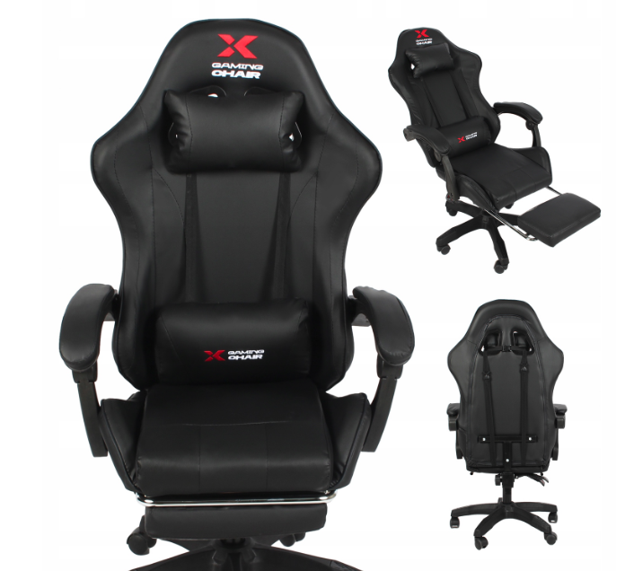 Herné kreslo Xgaming s podnožkou - čierne