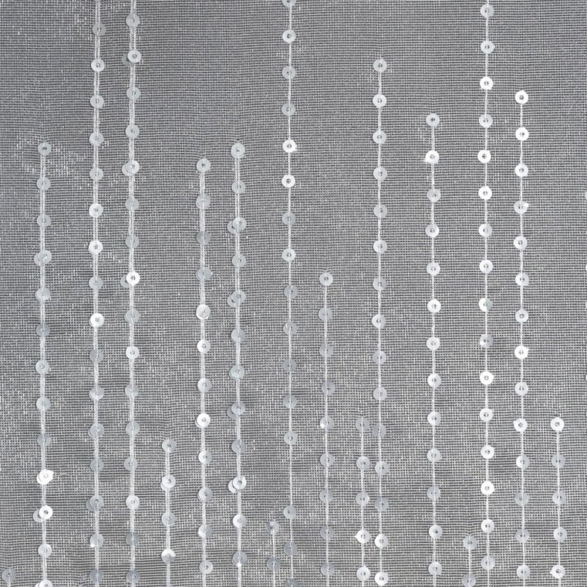 Krásna biela záclona na kruhy s flitrami 140 x 250 cm 