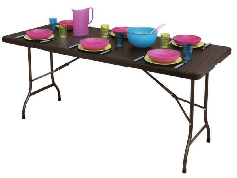 Klappbarer Gartenbankett-Catering-Tisch 180 cm - Rattan