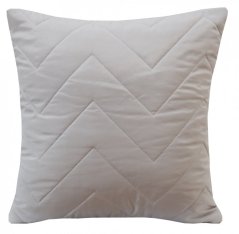 Šedý povlak na polštář s cik cak prošíváním