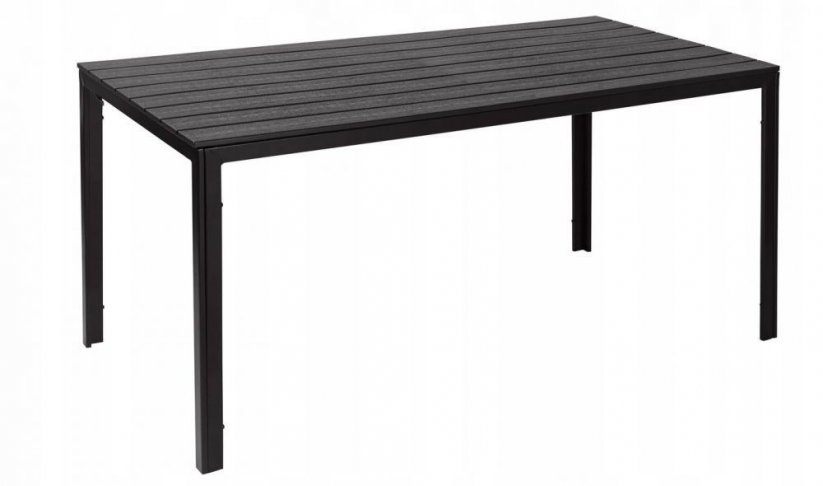 Čierny veľký stôl do záhrady z odolného plastu