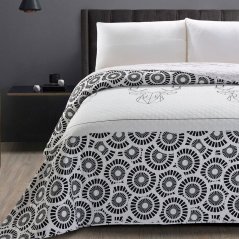 Luxus fekete-fehér ágytakaró franciaágyhoz