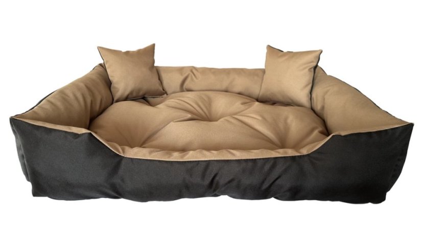 Vízálló, kényelmes kutyaágy párnákkal - barna-fekete