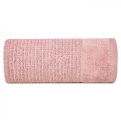GLORY Baumwollhandtuch in Rosa mit Veloursrand und glänzendem Garn