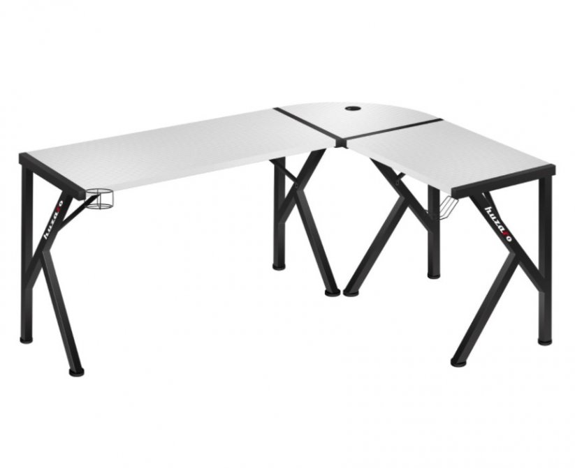 Prostorna kotna miza HERO 6.3 v beli barvi