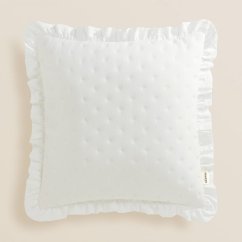 Романтична калъфка за възглавница MOLLY в бяло 45 x 45 cm
