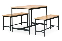 Loft bútor szett étkezőbe vagy konyhába - asztal és 2 pad