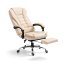 Kancelářská židle BOSS s podnožkou - krémová ekokůže