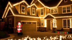 Vianočná dekorácia nafukovací mikuláš s LED osvetlením 180 cm