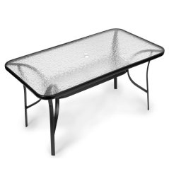 Gartentisch aus Glas 140x80 cm