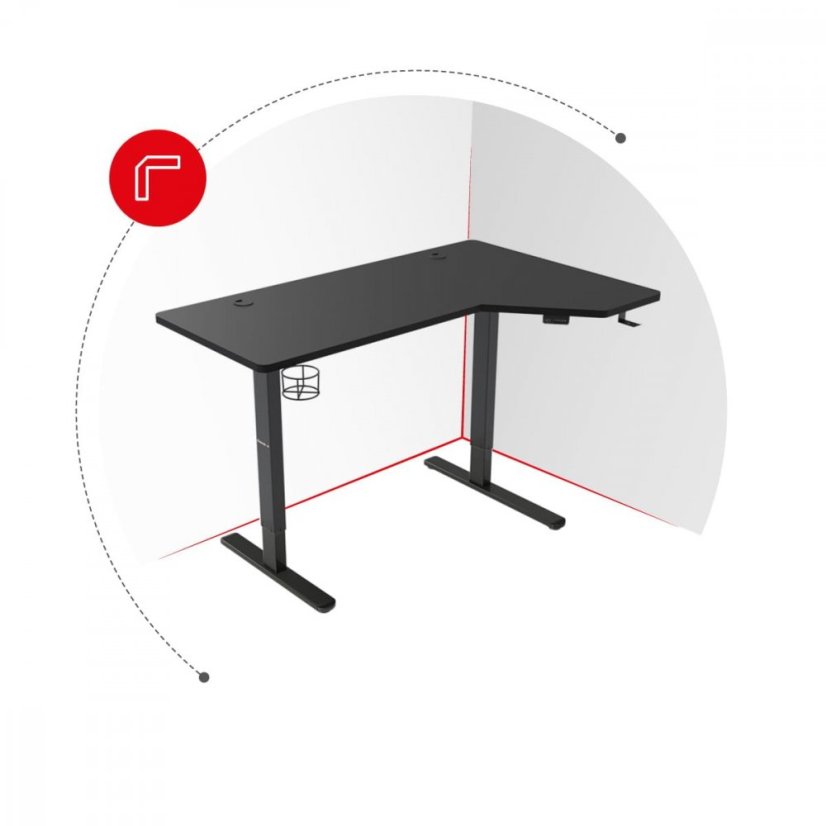 Ergonomický elektrický stôl s nastaviteľnou výškou stola a LED panelom 