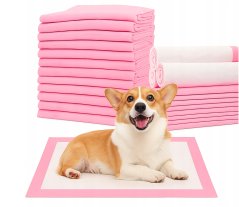 Hygienische super saugfähige Unterlage für Haustiere - rosa 100 Stück