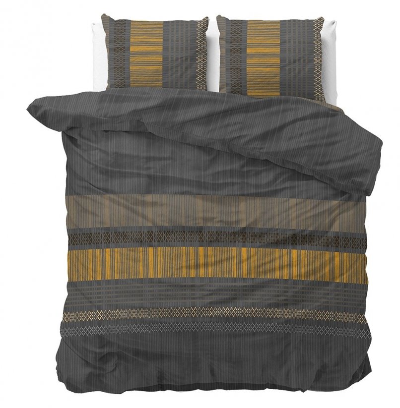 Tmavo sivé posteľné obliečky v modernom dizajne ACHIE ANTHRACITE