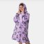 Oversize župan fialovej farby s motívom CORGI PURPLE