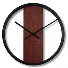 Mahagoni Wanduhr mit Holz und Metall 50 cm