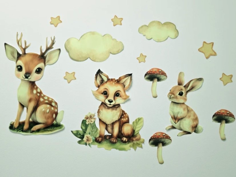 Kouzelné světelné samolepky pro děti - lesní zvířátka