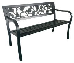 Čierna záhradná lavička 125 x 53 x 77 cm
