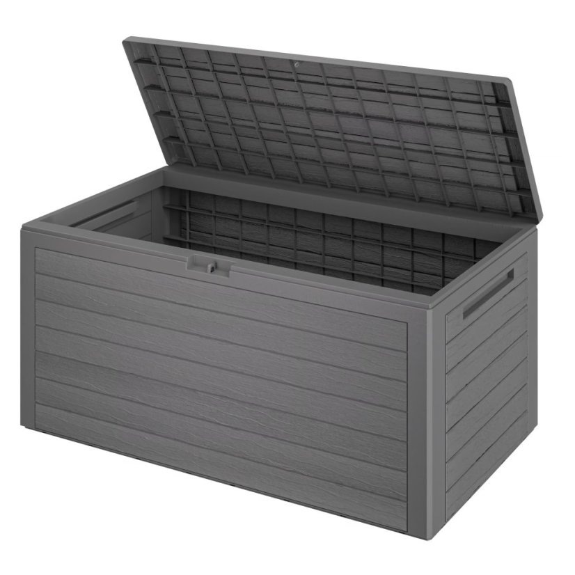 Cutie de depozitare pentru grădină WOODY 280 l - gri, impermeabilă, cu încuietoare