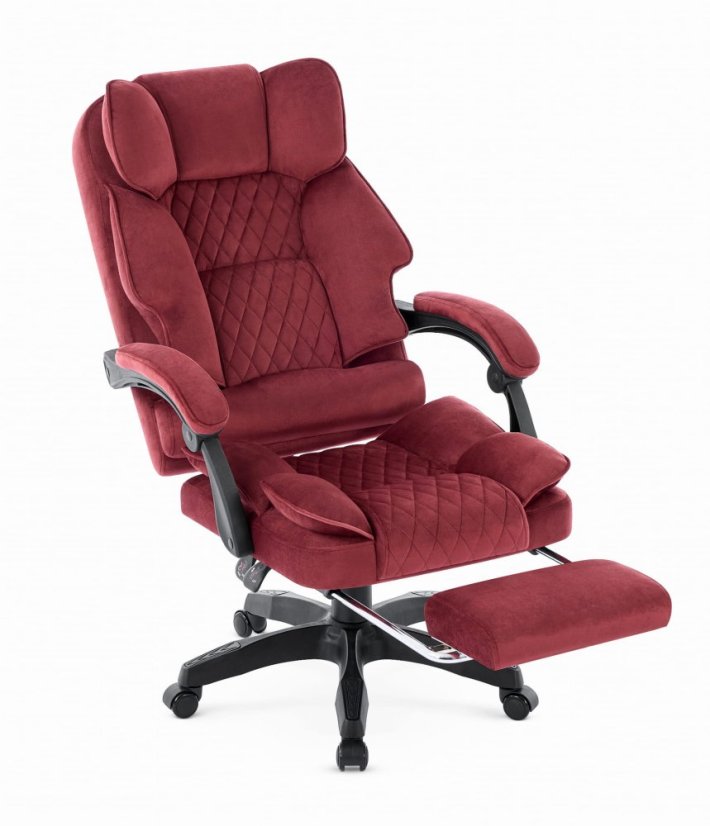 Scaun de birou ergonomic HC-1031 cu suport pentru picioare – culoare burgund