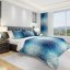 Moderné posteľné obliečky v modrej farbe s 3D vzorom