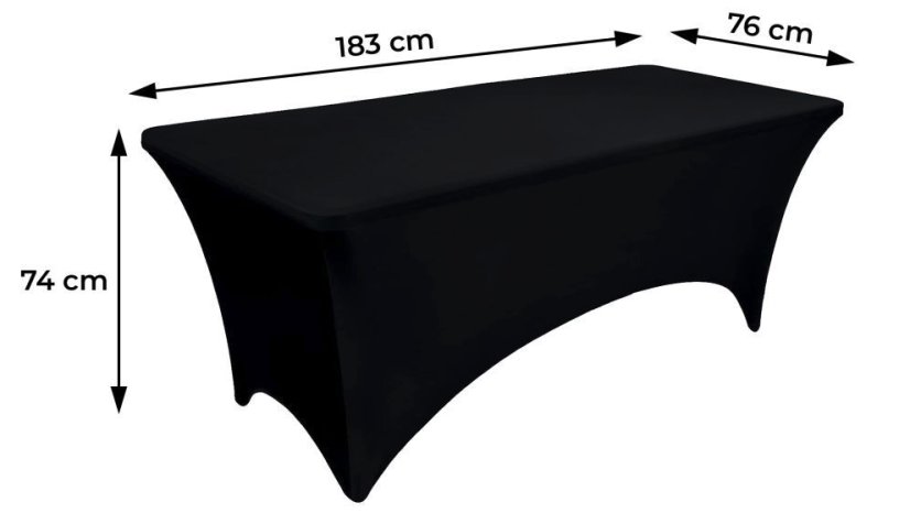 Fekete 180cm-es catering terítő