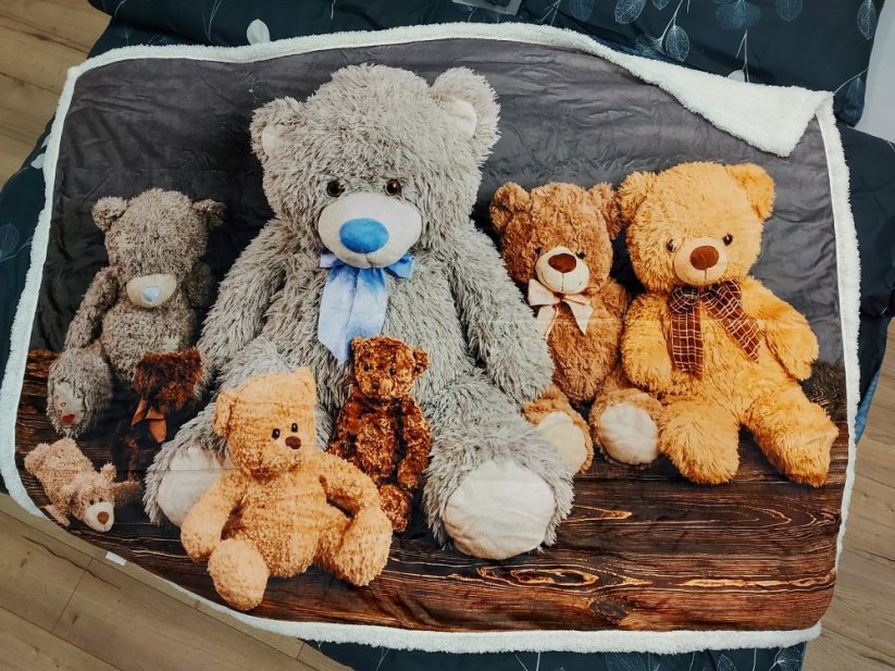 Medvedíková hrejivá detská deka 130 x 160 cm