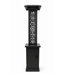 Stylový plynový terasový ohřívač s efektem plamene o výkonu 13 kW – 121 cm, černý