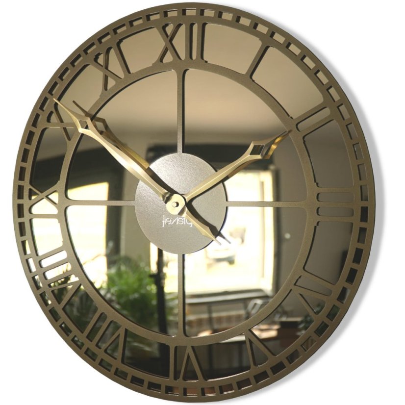 Arany fém falióra 50 cm-es arany tükörrel