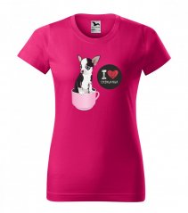 Tricou pentru femei din bumbac de înaltă calitate cu imprimare chihuahua