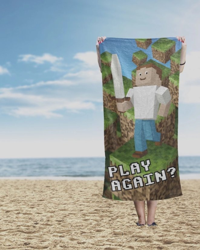 Detská plážová osuška Minecraft 100% bavlna
