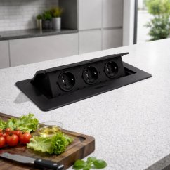 Kihajtható, süllyesztett munkalap aljzat 3 x 230 V