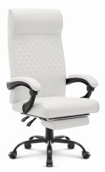 Luxusné kancelárske kreslo HC-1030 biele z ekokože