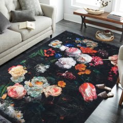 Rutschfester Teppich mit blühendem Blumenmuster