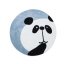 Okrogla modra otroška preproga Panda