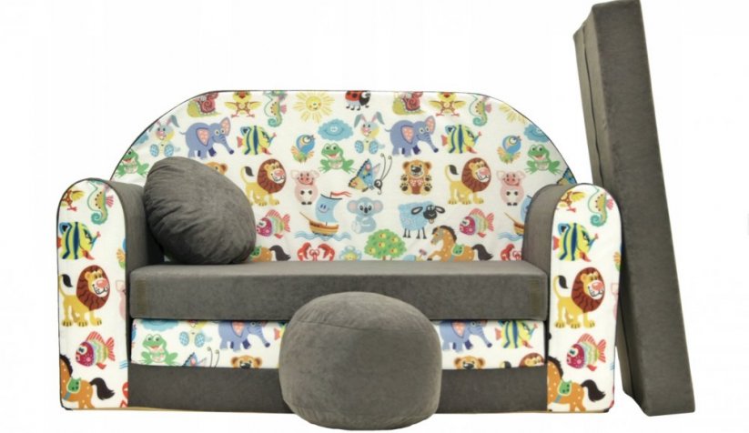Canapea extensibilă pentru copii 98 x 170 cm Animale