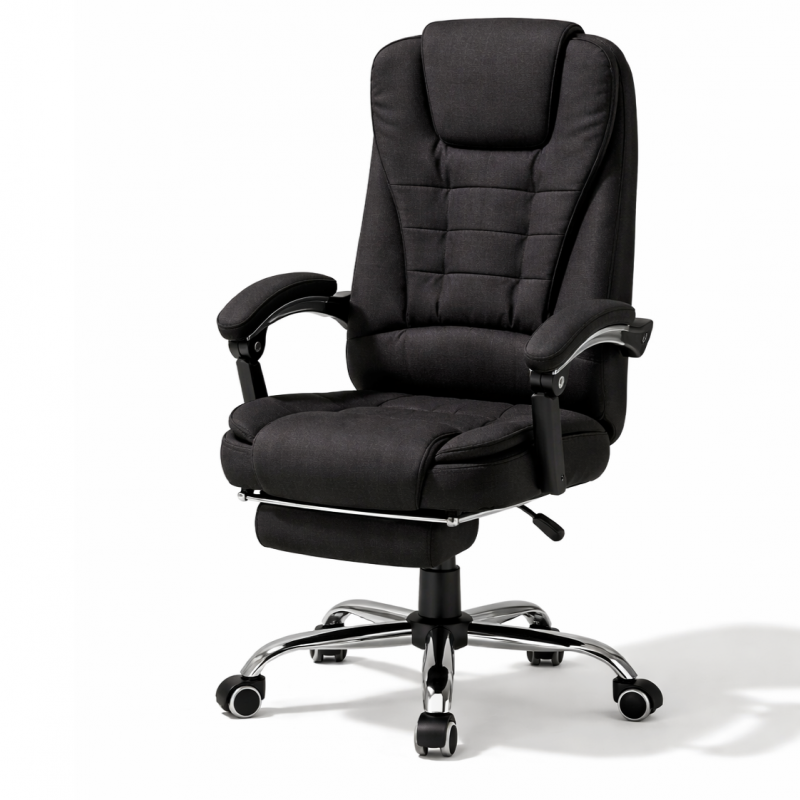 Kancelářská židle BOSS s podnožkou - černá látka
