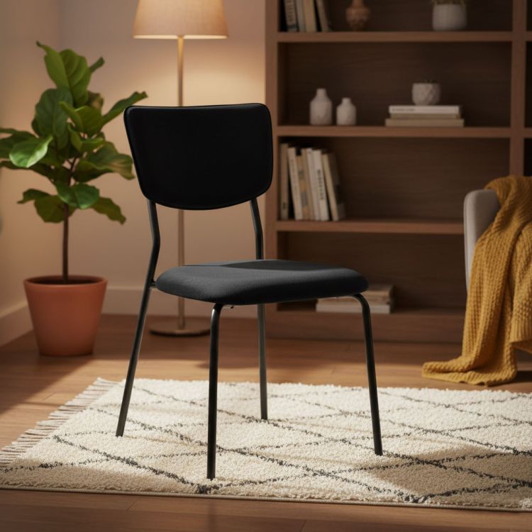 Set de 4 scaune de dining - scaune tapițate din catifea cu structură metalică