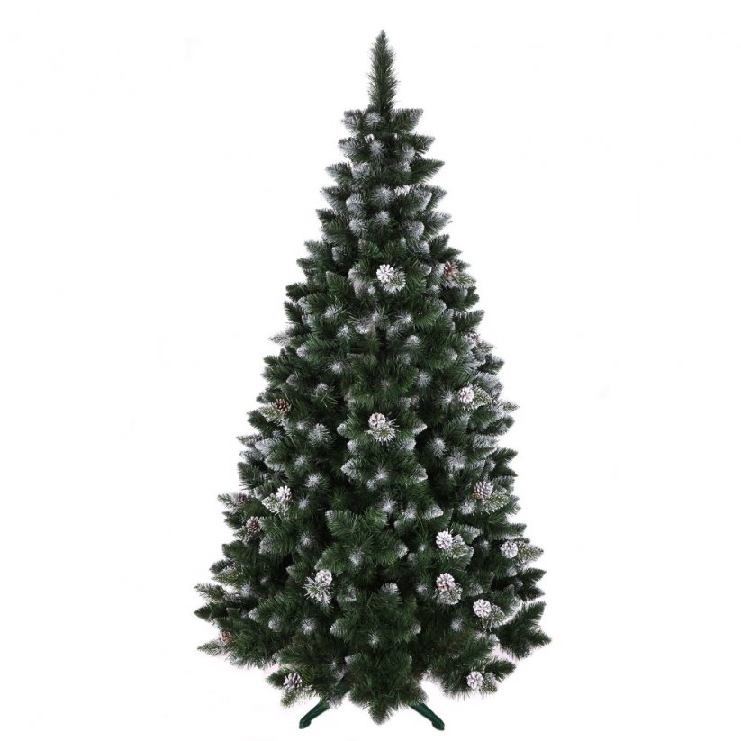 Božično drevo z borovimi storži in kristali 220 cm