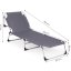 Șezlong rabatabil cu pernă gri
